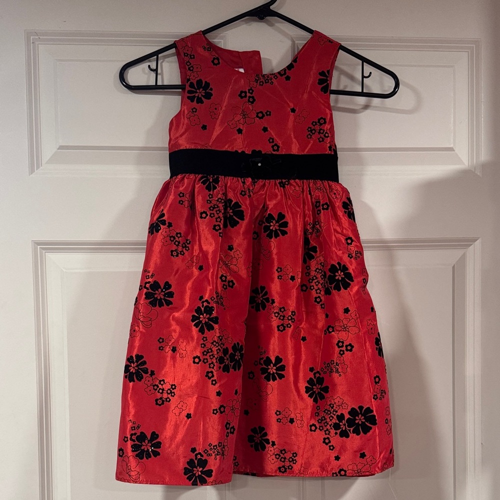 Floral Red and Black Kids Dress - Rosenau